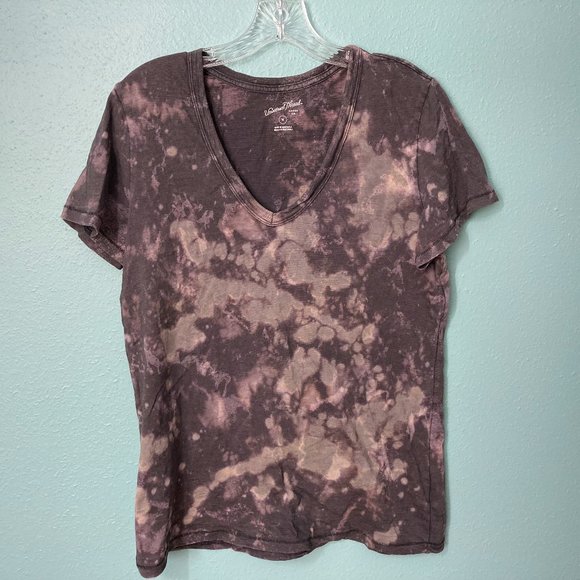 Madewell Tops - Universal Thread Custom Bleach Tie Dye V-Neck Tee Gray